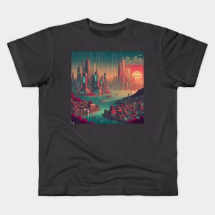 city retro futurista Kids T-Shirt